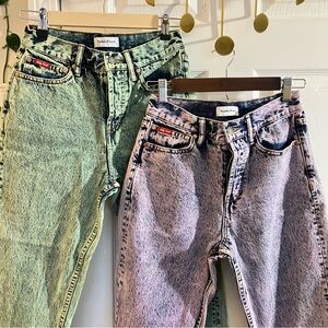 Teddy Fresh set of 2 acid wash jeans